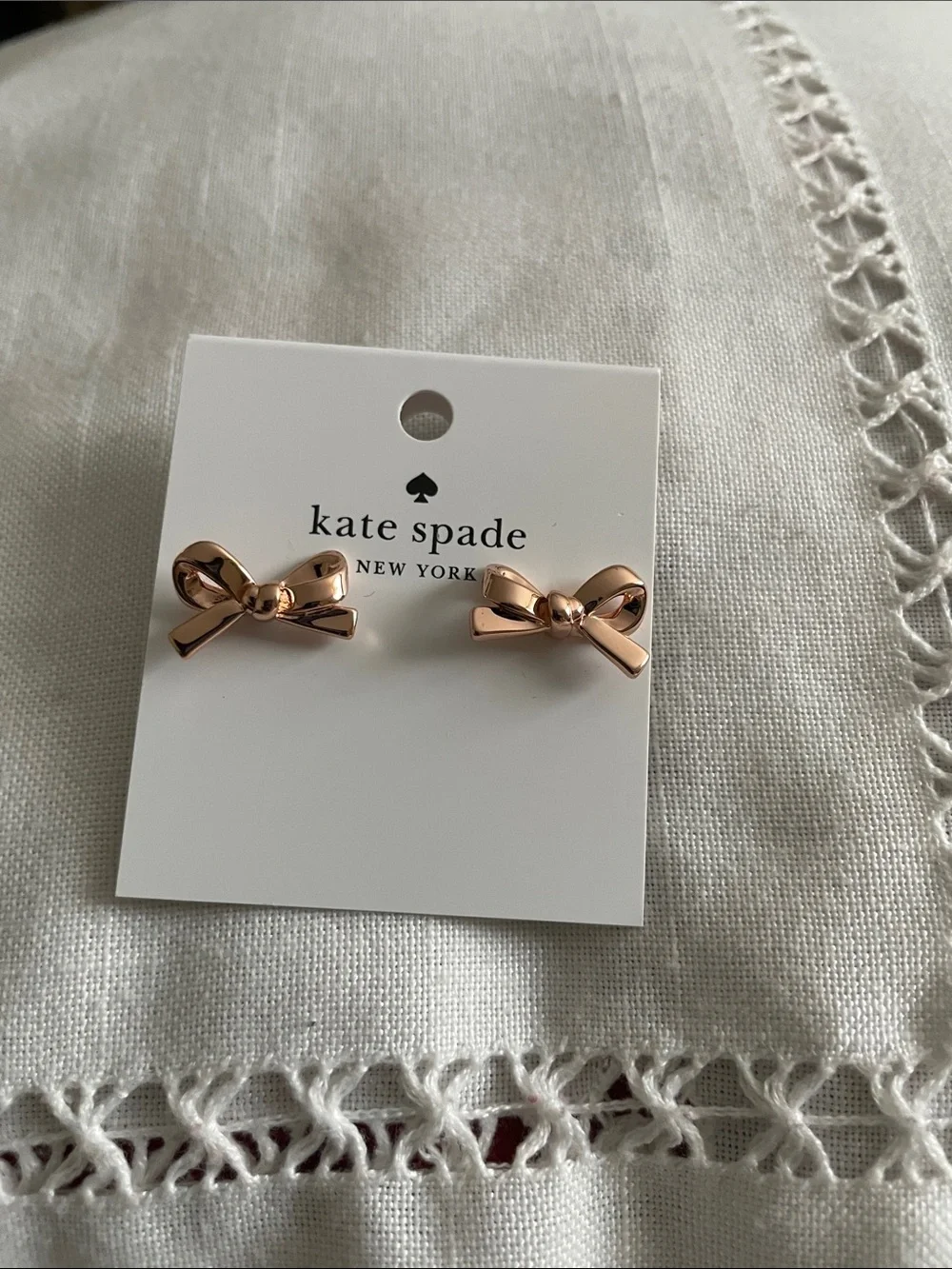 kate spade Rose Gold Bow Stud Earrings  NWT